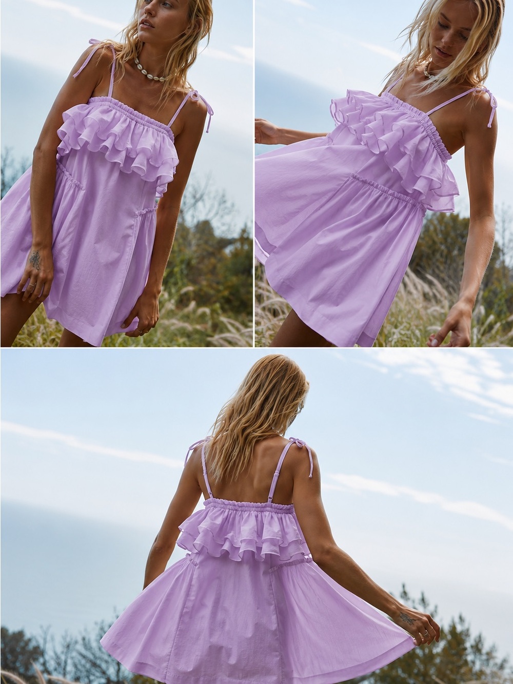 Free People Have A Thing For You Free-Est Mini Dress XS Lavender Boho